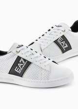 SCARPE UOMO DONNA EA7 BIANCO SNEAKERS EMPORIO ARMANI 7 EA PELLE