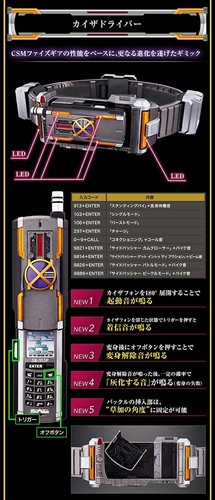 BANDAI MASKED CAMEN RIDER Selección Completa CSM KAIXA GEAR Japón NUEVO - Imagen 6 de 6