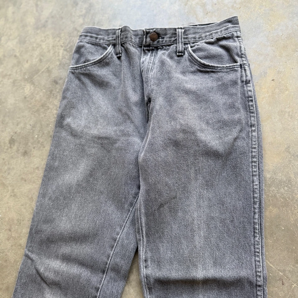 Pantalones de mezclilla Rustler vintage negros grises calce recto hechos en EE. UU. real 28x27 Foto 2 de 4