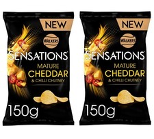 Walkers Sensations Mature Cheddar Cheese & Chilli Sharing Crisps 150g PACK OF 2