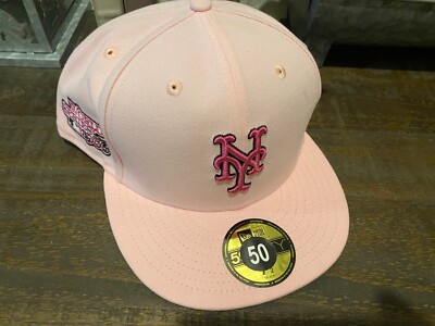 New Era New York Mets Pink 59FIFTY Hat 1986 WS Patch Size 7 1/2