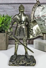 Ebros Holy Roman Empire Crusader Knight with Sword and Shield Statue 7" Tall