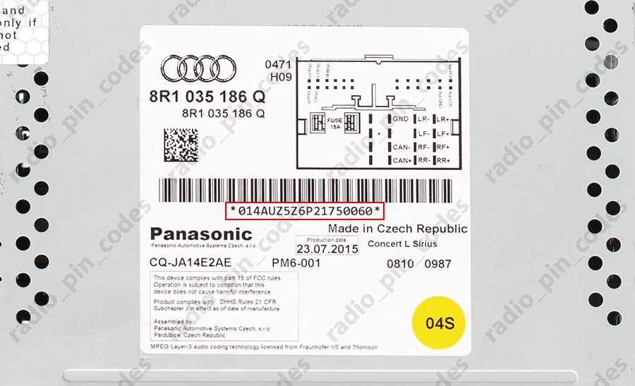 AUDI RADIO NAVIGATION UNLOCK PIN CODE FOR CHORUS CONCERT SYMPHONY RNS-D RNS-E - Bild 3 von 4