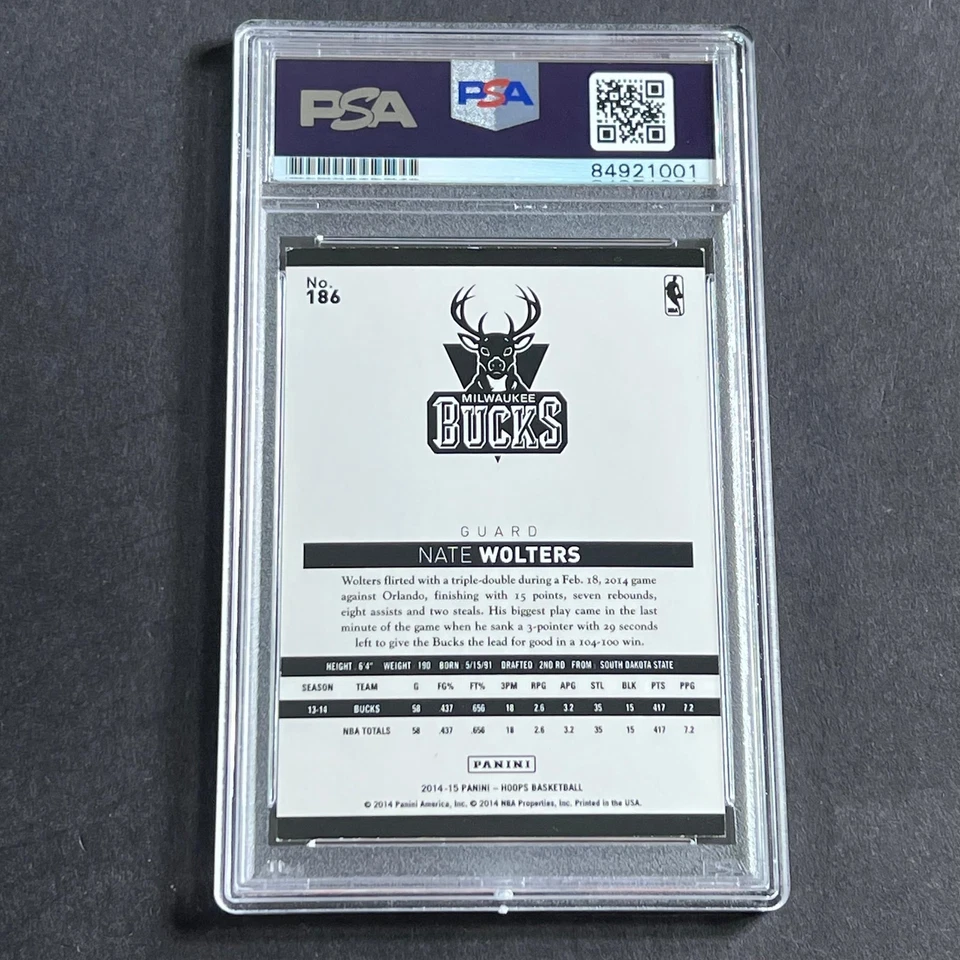 2014-15 Panini NBA Hoops #186 Nate Wolters Signed Card AUTO PSA/DNA Slabbed RC B - Image 2 of 2