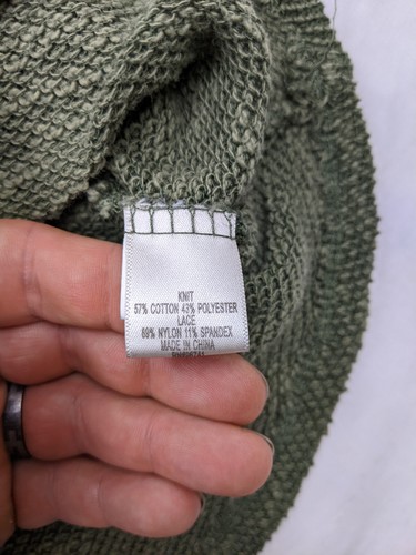 Self Esteem Womens 3X Green Hoodie Pull Over Unipocket Knit Mesh - Picture 7 of 12