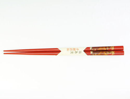 Wajima Bacchette Lacca Oro Maki-e 1 Paio 21,5cm Rosso Artigianato Giapponese #782 - Foto 4 di 5