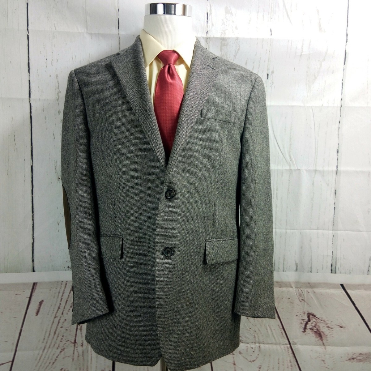 Lauren Ralph Lauren Macy's 42R Button Gray Twill Suit Blazer - Main Image