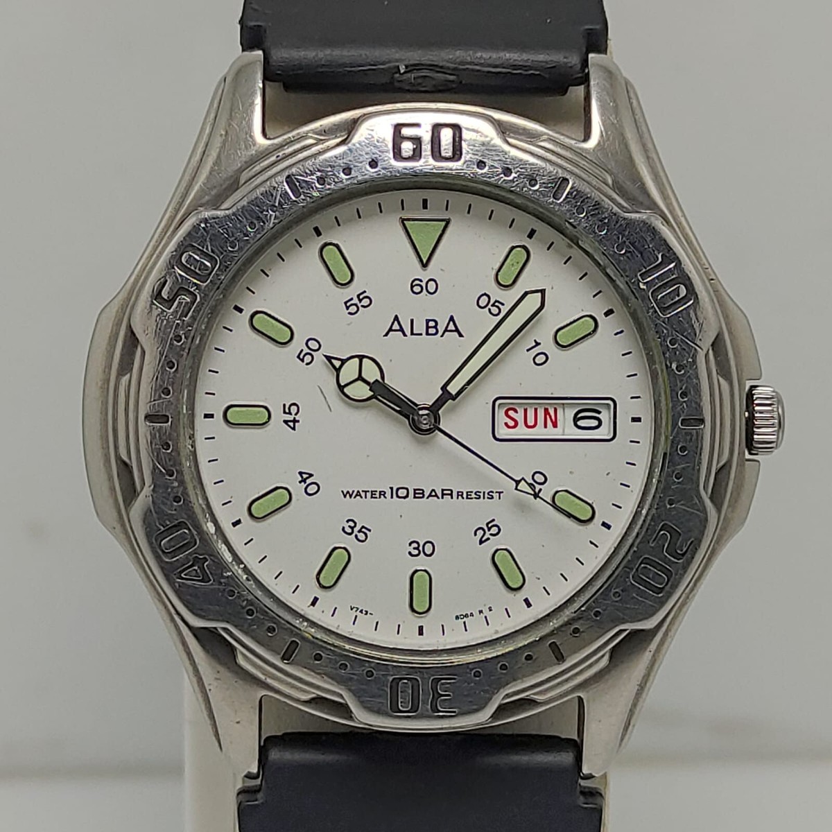 ビンテージ SEIKO ALBA wave line スポーツウォッチ Diver Seiko Alba V743-8B60 Vintage Men's Watch | eBay