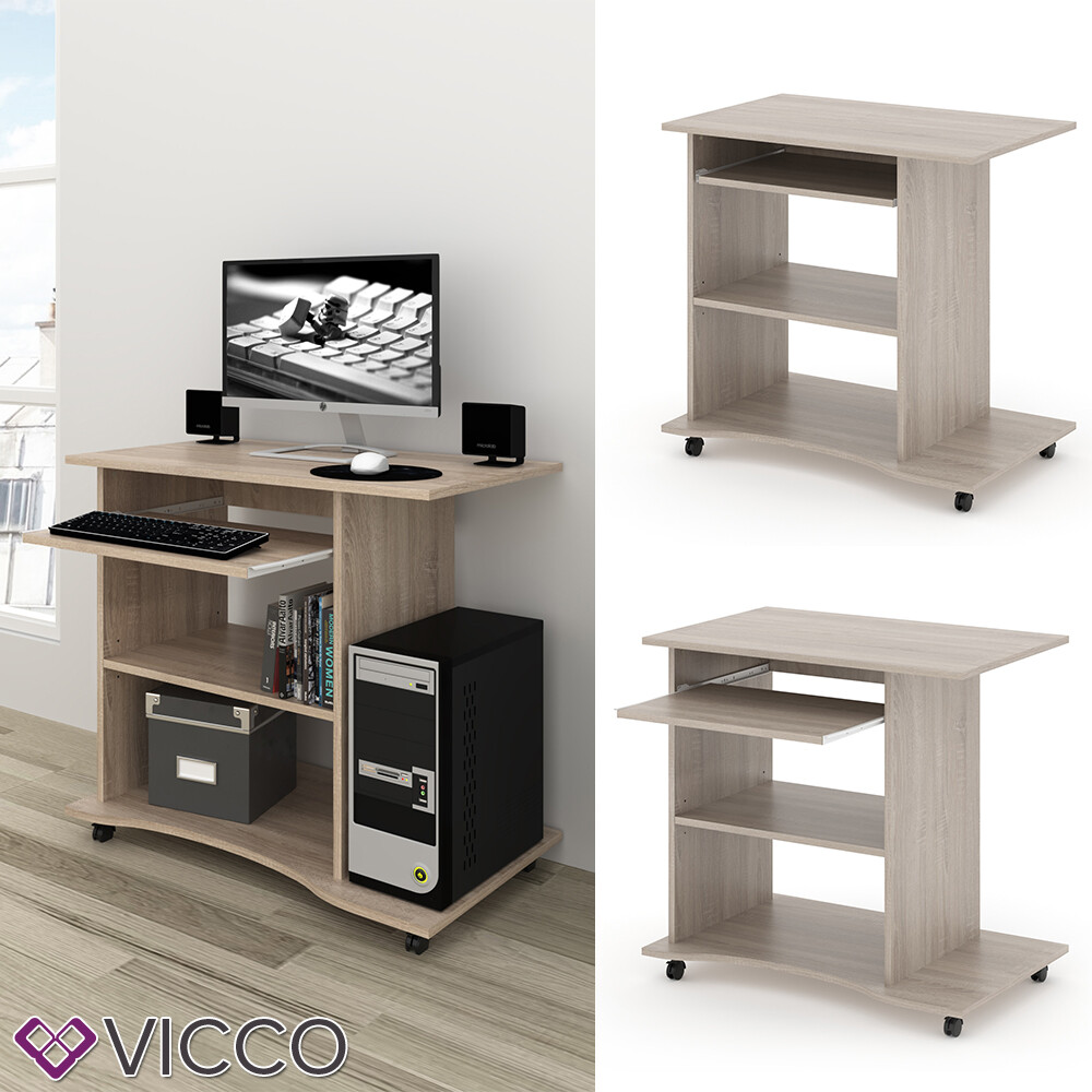 Table d'ordinateur VICCO HARM bureau portable en bois noir