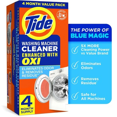 TIDE Washing Machine Cleaner OXI Enhanced Remove Odor Residue 4 Month Value Pack
