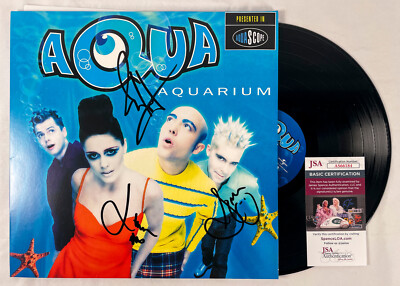 Rene Lene Soren FULL BAND Signed Autographed AQUA AQUARIUM Vinyl