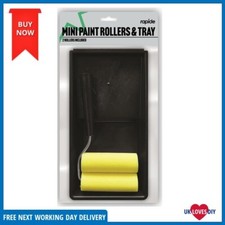 Rapide 4pc Small Job Paint Roller Set Touch Up Kit Mini Fleece Rollers & Tray