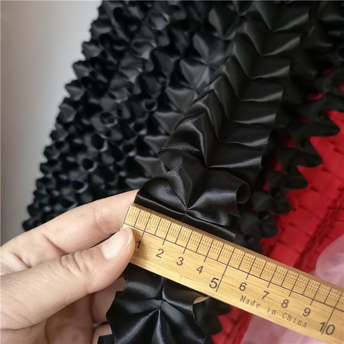 Nastro plissettato 2 m raso setoso increspato bordo arricciato bordo artigianale giocattolo vestito materiale - Foto 4 di 15