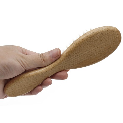 Wooden Hair Brush for Newborns Infant Hair Comb Soft Wool Hair Scalp Y3L4 - Picture 6 of 10
