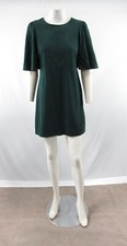 NWT ZARA Trafaluc Women's Dark Green 1/2 Sleeve Suede Short Dress Size S #OS735