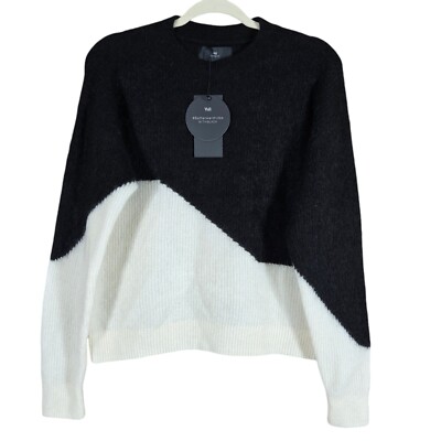 WithBlack Frida Sweater Womens Medium NEW Contrast Minimalist Edgy Urban Cozy