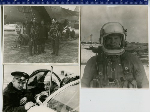 Photo USSR Soviet aviation pilot equipment, interceptor fighter МИГ-31, helmet