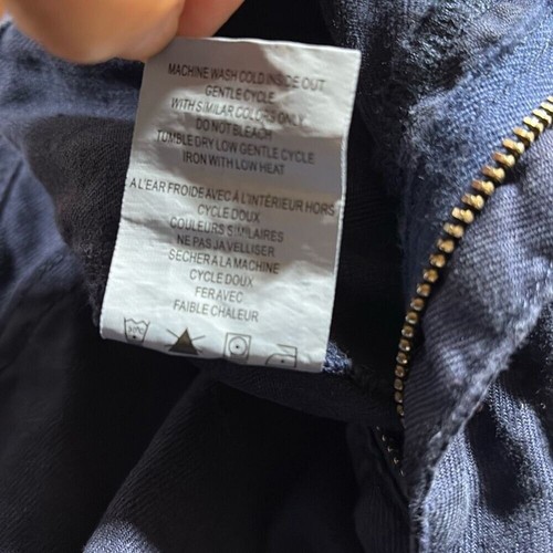 Pantaloni Anthropologie Level 99 Annabelle Navy Gaucho gamba larga misto lino 30 - Foto 15 di 16