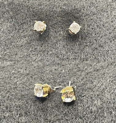 Vintage Round Cut Mojssanite Rhinestone Faux Imitation Diamond Stud Earrings