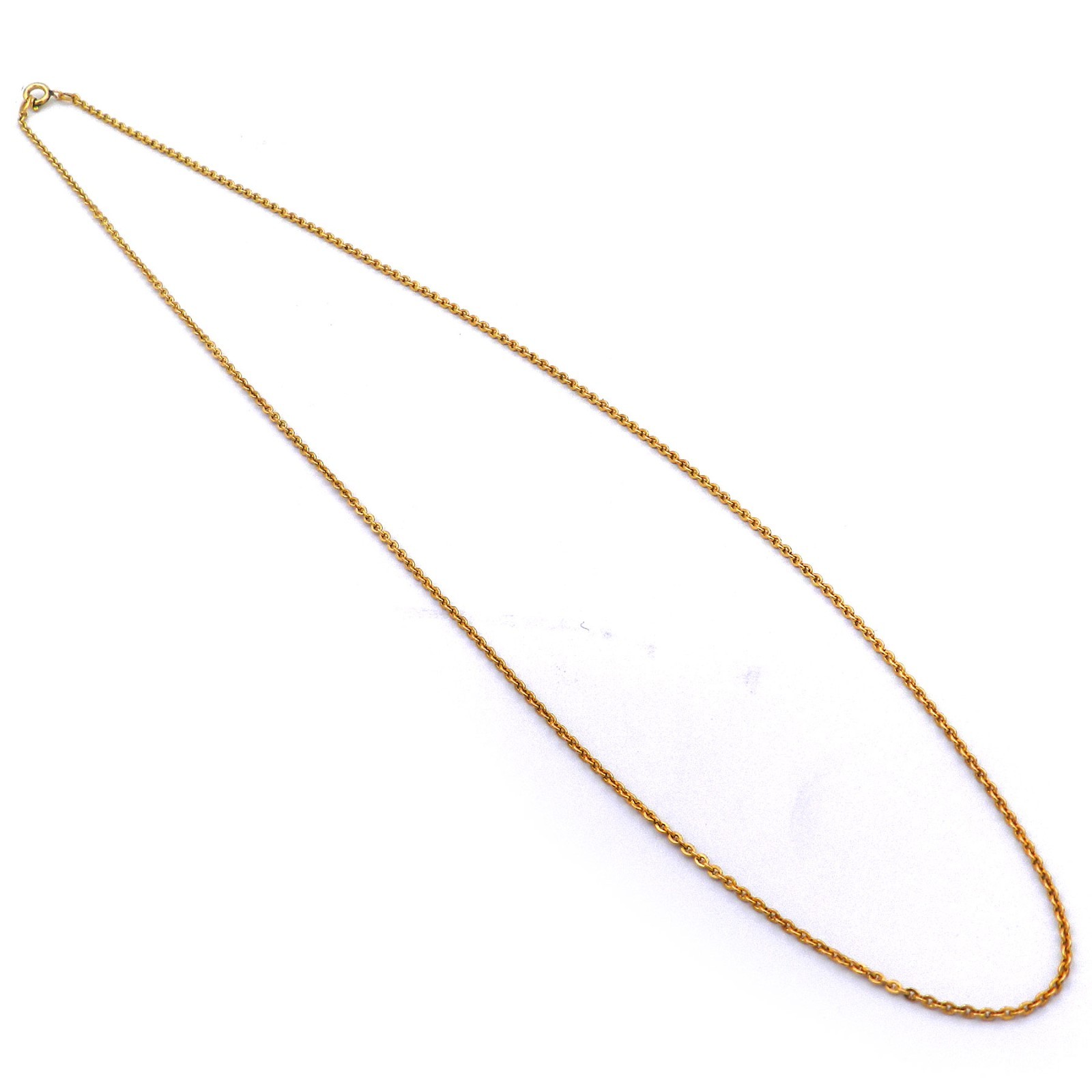Solid 333 Gold Long Chain Anchor Pattern Necklace… - image 1