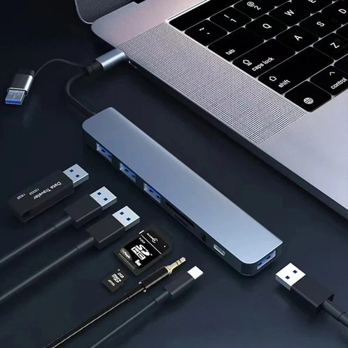 8 in 2 USB+Type C HUB Docking Station with 3.5mm Audio Adapter for ...