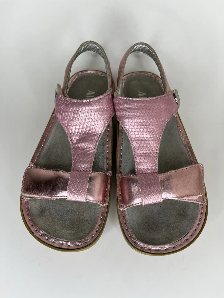 Alegria PG Lite Ken-844 Metallic Pink T-Strap Open Toe Sandals Women Sz 37 US 6 - image 2 of 4