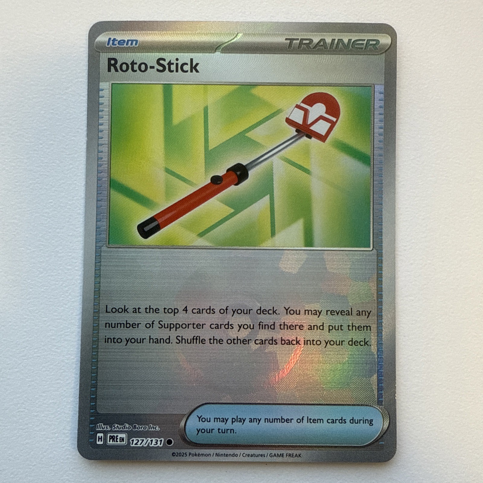 Roto-Stick 127/131 Poke Ball Reverse Holo Pokemon SV Prismatic Evolutions NM