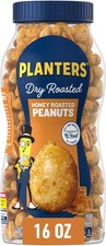 Honey Roasted Peanuts, Sweet Salty Snack, 16oz Jar