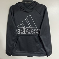 Adidas Women's Team Issue Badge Sport Hoodie Black White Climawarm Size Large