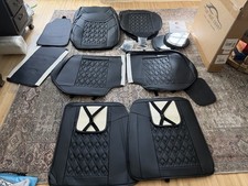 Comfdrive Full Set Car Seat Covers Black Faux Leather 5 Seat Universal