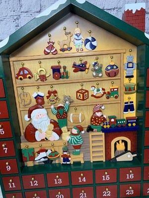 Advent Calendar Santa's Workshop Wooden by Kirkland Costco Holiday
