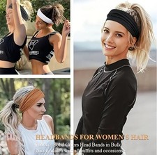 Women  s Sports Twist Headbands Breathable Fabric Solid Multicolor 10-Piece