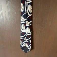 Pierre Cardin Blue/White/Red Woven Silk Abstr...