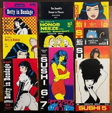 Huge LOT of 12 Shunga Comix Sushi Betty In Bondage RARE OOP Low Print Run HTF 👀