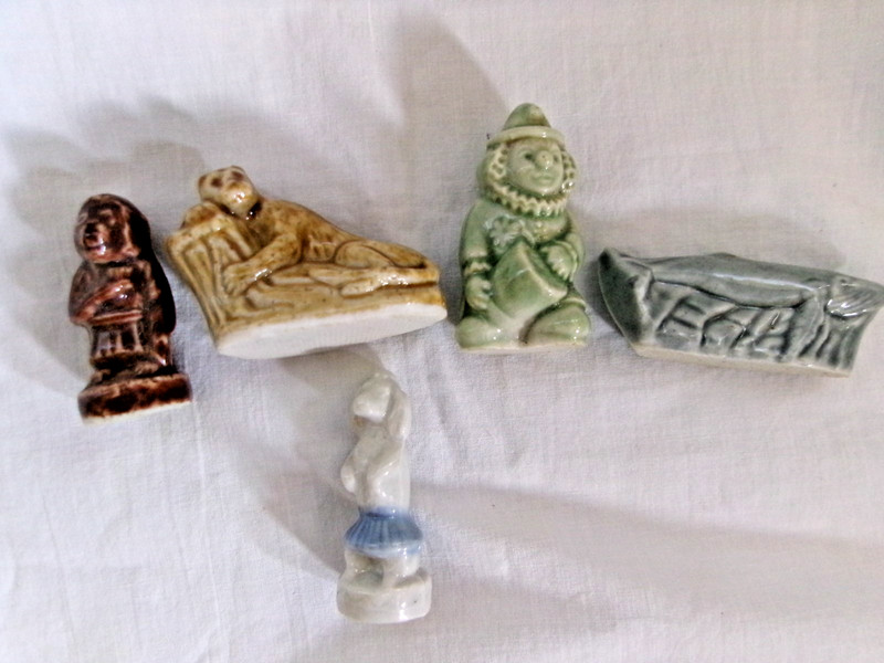 Wade Whimsies Red Rose Tea Figures Lot Of 5 -Whale,Monkey,Poodle Clown