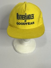 Vintage Goodyear Weather Handler Yellow SnapBack Hat / Cap Made In USA