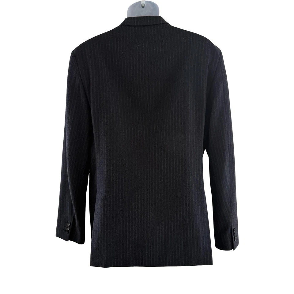 Theory Blazer Mens 42 Gray Pinstripe Two Button Wool Blend Suit Jacket - Image 3 of 4