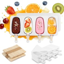 3 Set Popsicles Molds with Lids, Large Cake Pop Mold Cakesicle Large, White