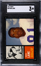 1962 Topps #60 Dick Lane SGC 3 Detroit Lions Vintage Football Card