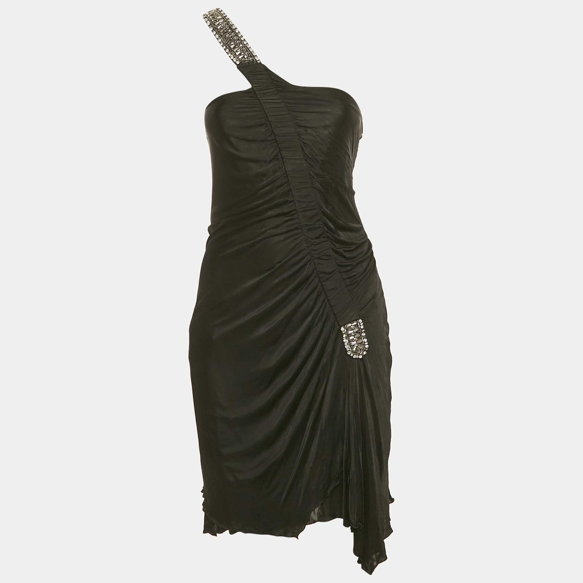 roberto cavalli one shoulder dress Silk Vintage Dress Roberto Cavalli Flowers one shoulder Printed tunic Floral