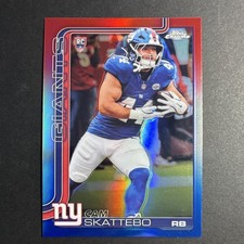 Topps 2025 Chrome Cam Skattebo New York Giants Card #331 Football Red White Blue