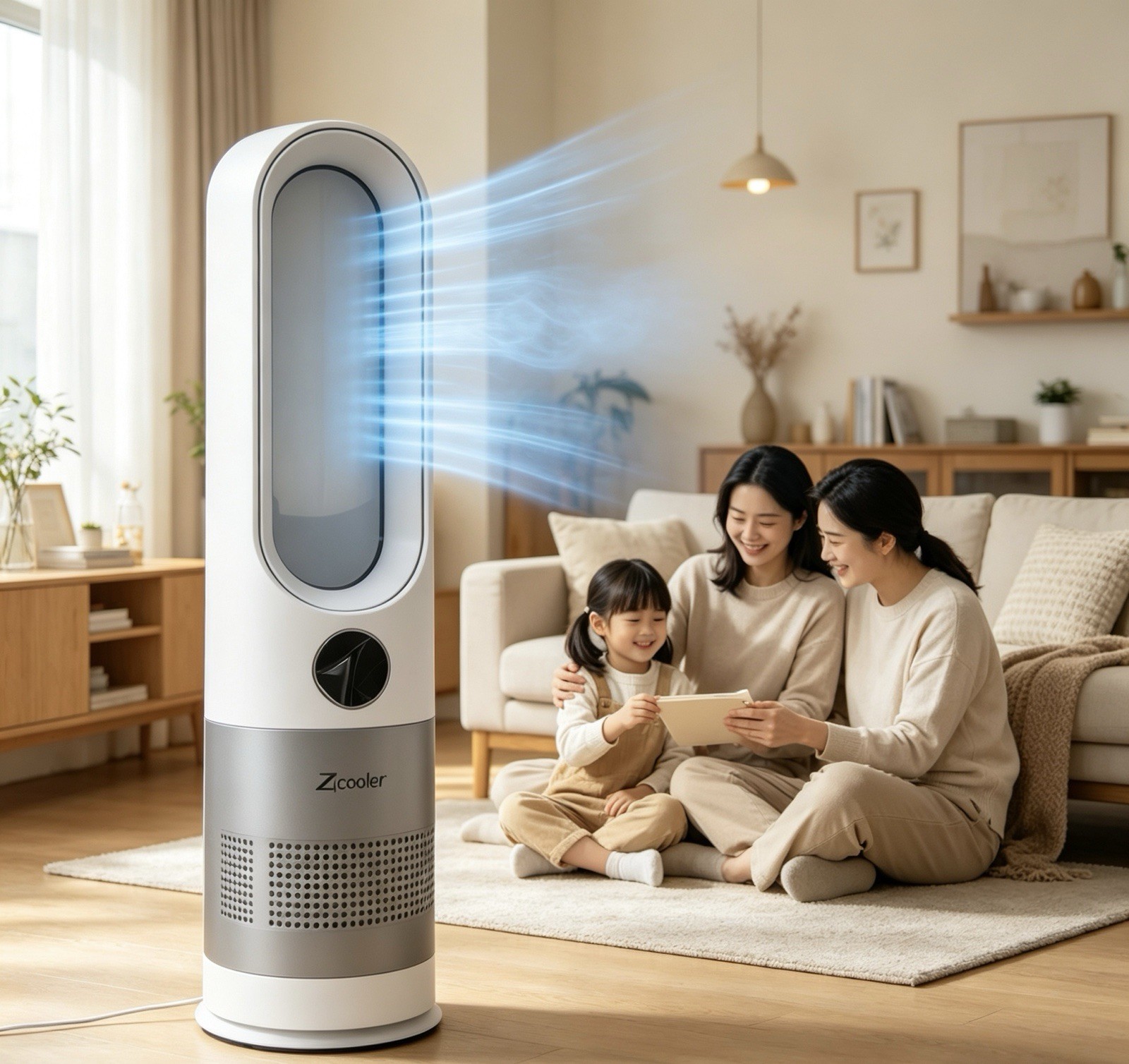 Bladeless Tower Fan 22&rdquo; Quiet Cooling Fan with Remote Timer for Bedroom