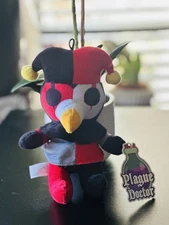 Good Stuff 9" "Plague Doctor" Red & Black Chibi Jester Hanging Plush (Basic Fun)