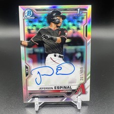 2021 Bowman Chrome Jeferson Espinal Refractor Auto /499 | Arizona Diamondbacks