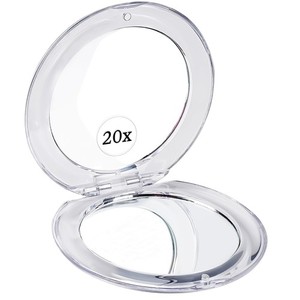MIRRORVANA Small Compact 20X Magnifying Mirror for Travel - Handheld Foldable...