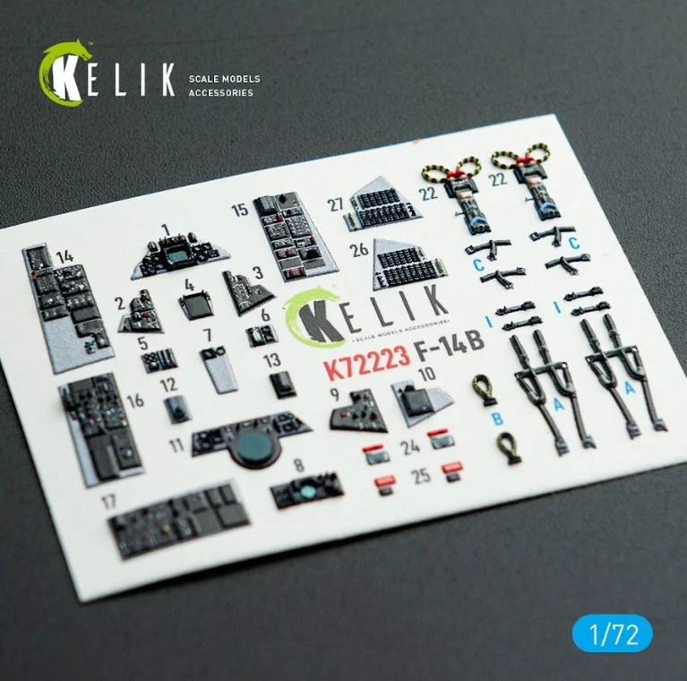Kelik K72223 1:72 F-14B Tomcat - interior 3D decals for Academy kit - Image 4 of 4