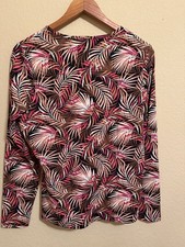 Lands' End Women's Long Sleeve Rash-Guard Swim Shirt Size Medium