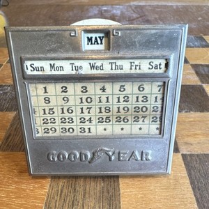 Goodyear JEMCO Metal Perpetual Calendar Pat. Mar 15, 1927 Desk Display
