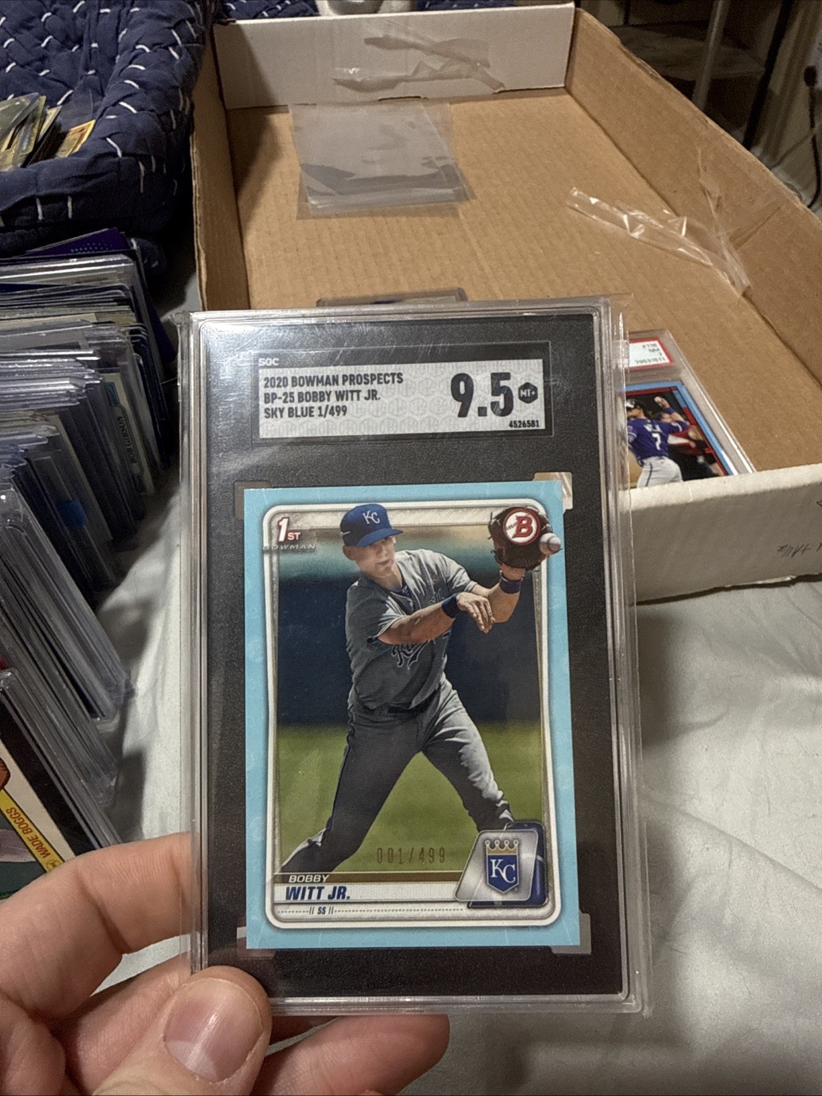 2020 Bowman - Prospects Bobby Witt Jr. #BP-25 Sky Blue 1/499 SGC 9.5