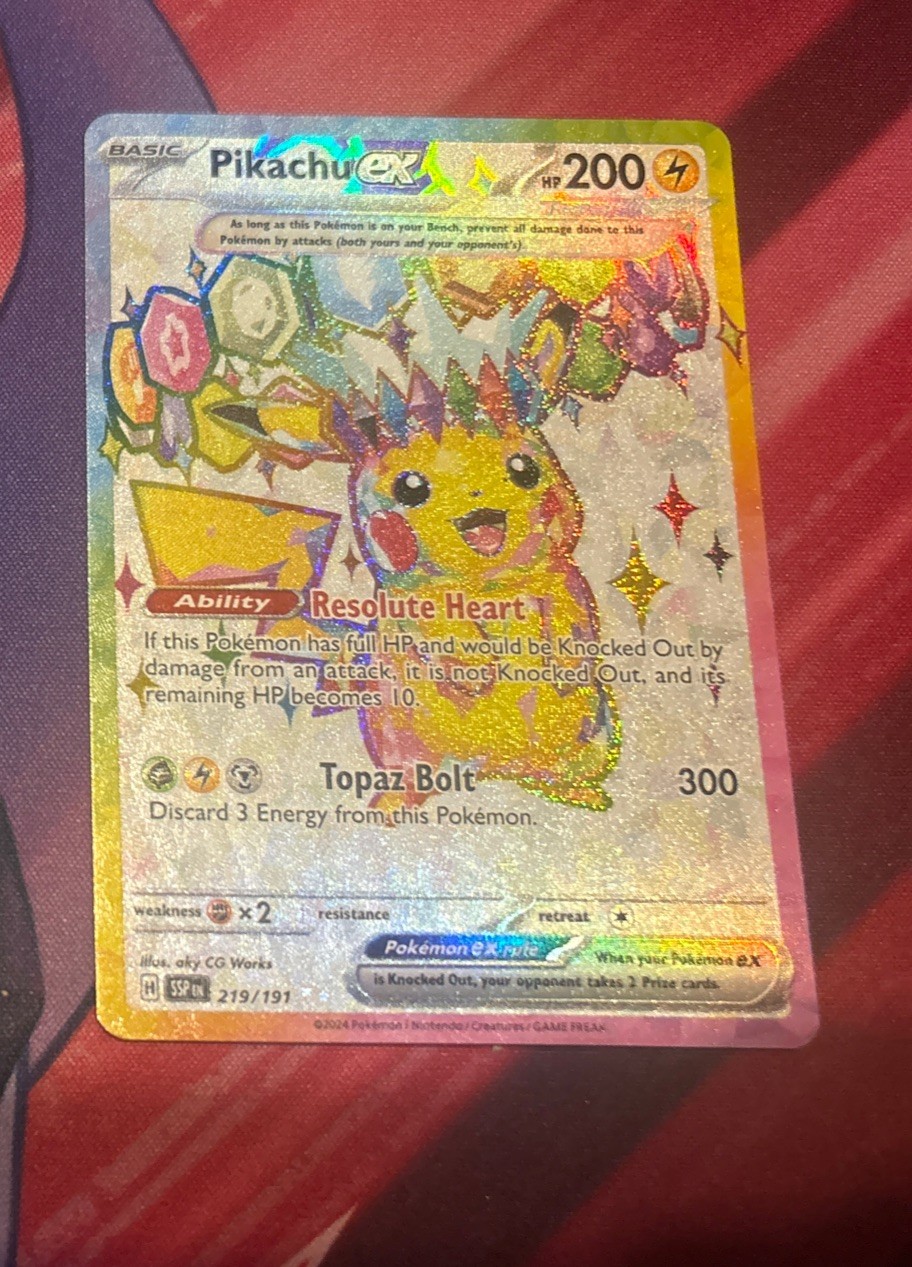 Pokemon TCG Surging Sparks Pikachu EX 219/191 Full Art Ultra Rare LP